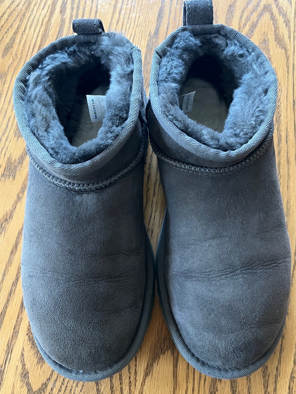 Ugg Ultra Mini Shearling-Lined Ankle Boots, 8 - Charcoal